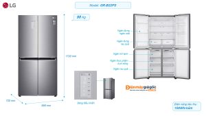 Tủ lạnh LG Inverter 490 lít GR-B22PS