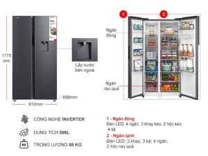 Tủ lạnh Toshiba Inverter 596 lít GR-RS775WI-PMV(06)-MG