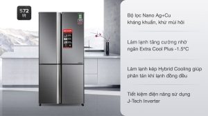 Tủ lạnh SHARP INVERTER 572 LÍT 4 CỬA SJ-FX640V-SL