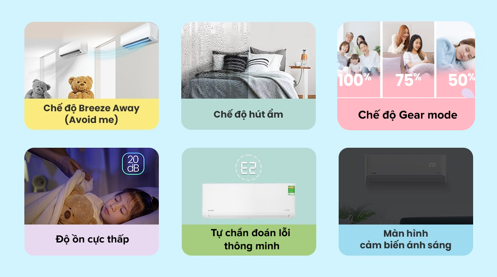 Máy lạnh Comfee Inverter 1 HP CFS-10VDGF-V - Tiện ích Máy lạnh Comfee Inverter 1 HP CFS-10VDGF-V - Tiện ích