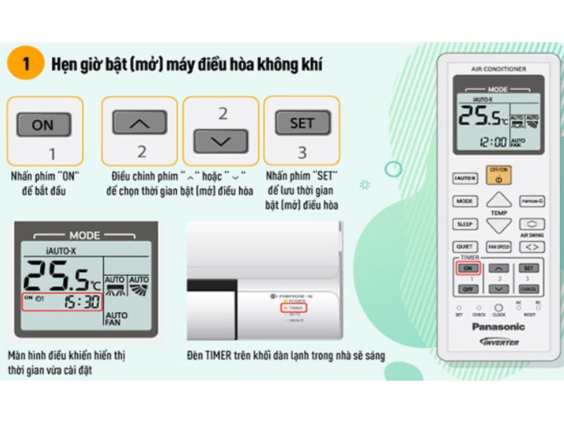 Cài Đặt Thời Gian Trên Điều Khiển Điều Hòa Panasonic