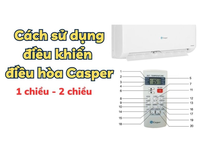 Hướng dẫn sử dụng điều khiển điều hòa Casper Inverter