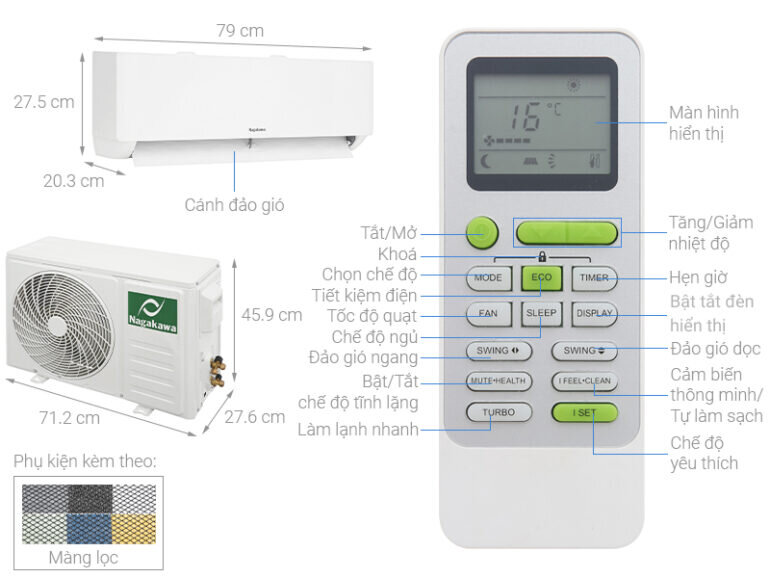 Cách Sử Dụng Điều Khiển Điều Hòa Nagakawa 2 Chiều