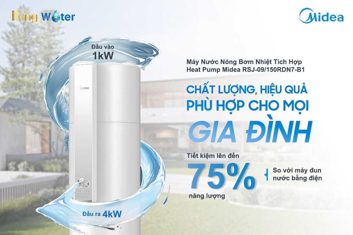 Bơm nhiệt thế hệ mới - Tiết kiệm 75% năng lượng