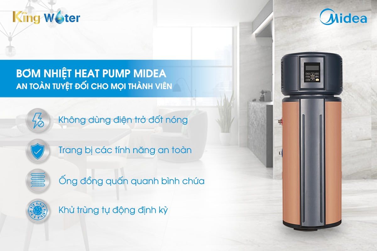 Bơm Nhiệt Midea RSJ15-190RDN3- E sở hữu các tính năng ưu việt nhằm đảm bảo an toàn tuyệt đối