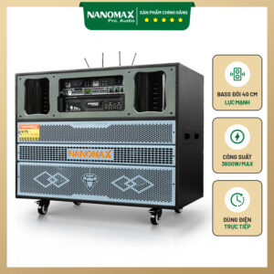 Loa Kéo Điện Nanomax Pro-929 Bass Đôi 40cm 3600w
