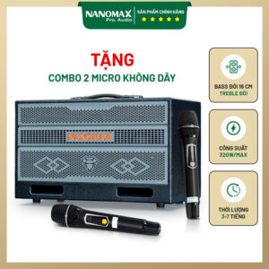 Loa karaoke xách tay Nanomax X-17 Bass Đôi 16cm 320w