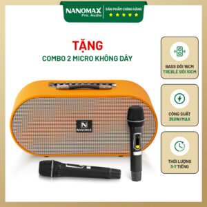 Loa karaoke xách tay Nanomax X-18 Bass Đôi 16cm 350w
