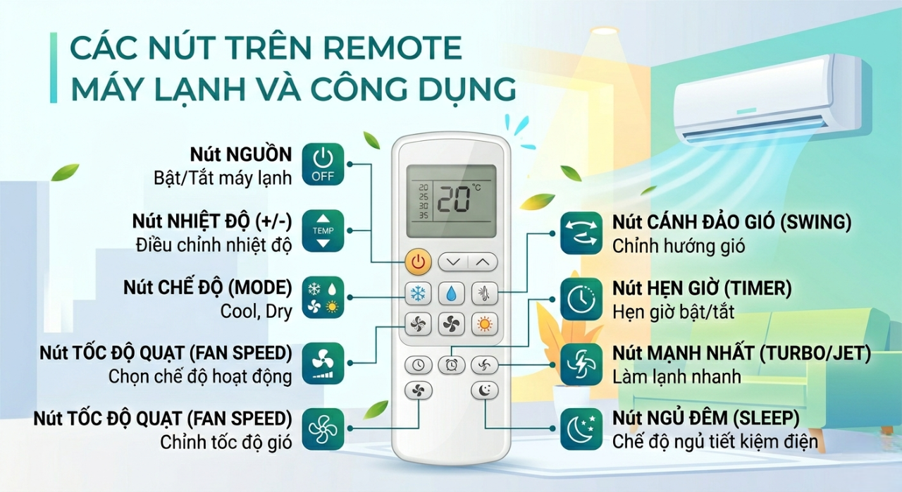 Hướng Dẫn Sử Dụng Remote Máy Lạnh Hiệu Quả Và Khắc Phục Sự Cố | Điện Lạnh Lê Phạm