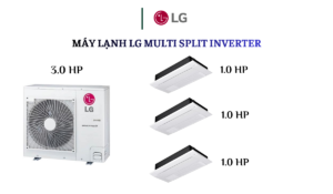 Combo Multi LG 1 D.Nóng 3.0HP + 3 D.Lạnh Âm Trần 1 Hướng 1.0HP x 3
