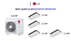 Combo Multi LG 1 D.Nóng 5.0HP + 4 D.Lạnh Âm Trần 1 Hướng 1.5HP x 4