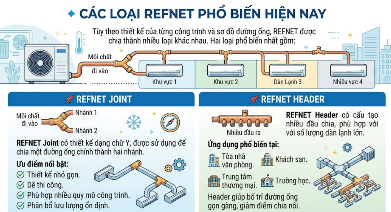 Các Loại REFNET VRV/VRF Phổ Biến Hiện Nay