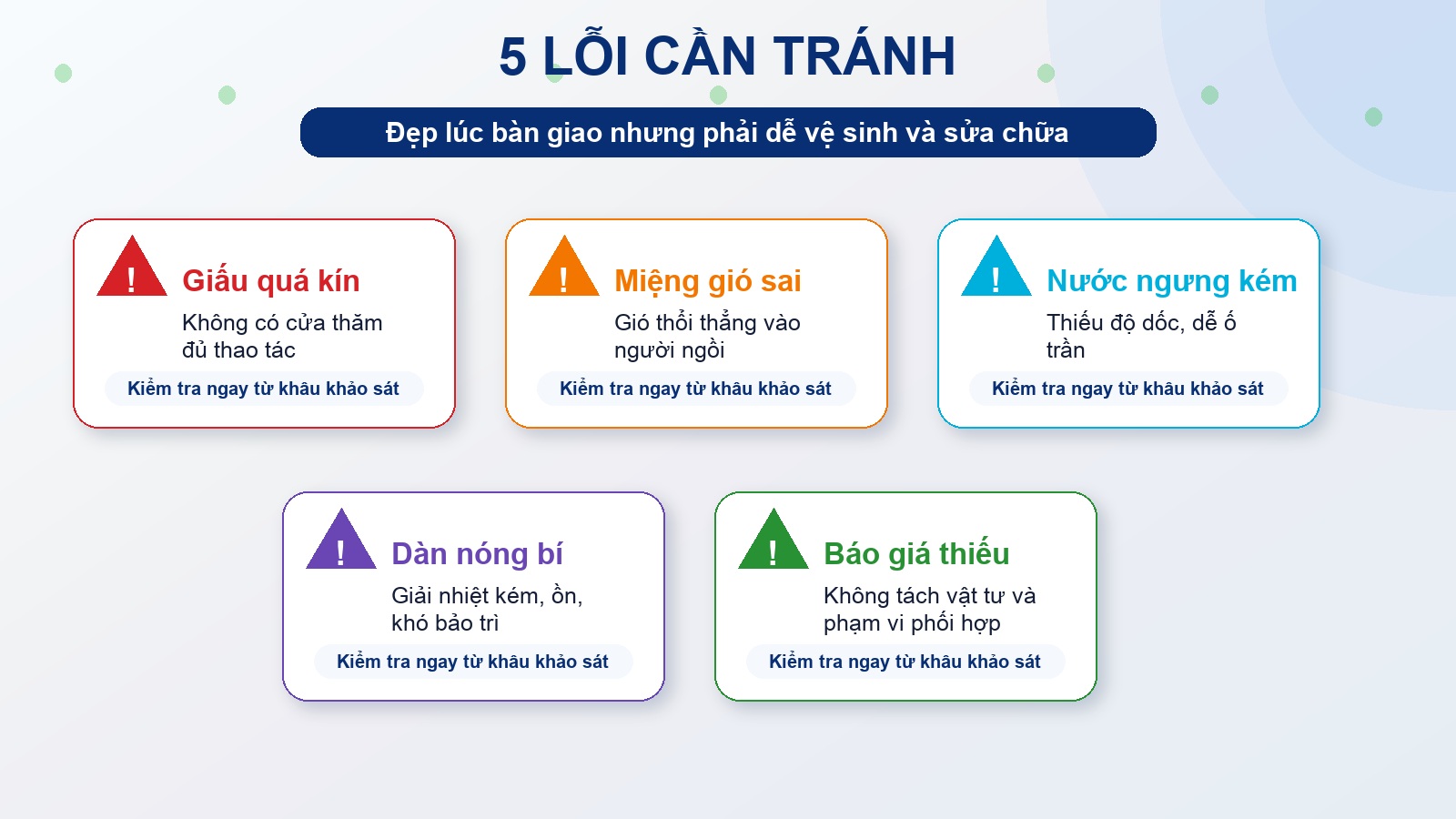 Các lỗi thường gặp khi thi công máy lạnh giấu trần